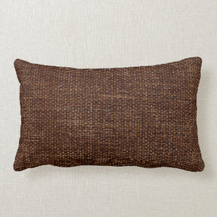 Coussin Rectangle Brun chocolat simple de toile de jute