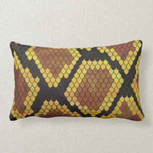 Coussin Rectangle Brun de serpent et copie d'or