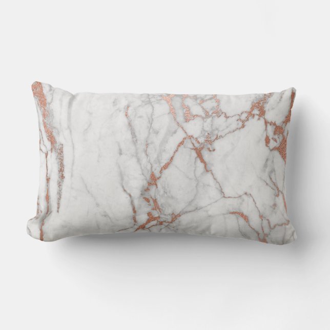 Coussin Rectangle Brush blanc rose gris rose Brush Marbre (Recto)