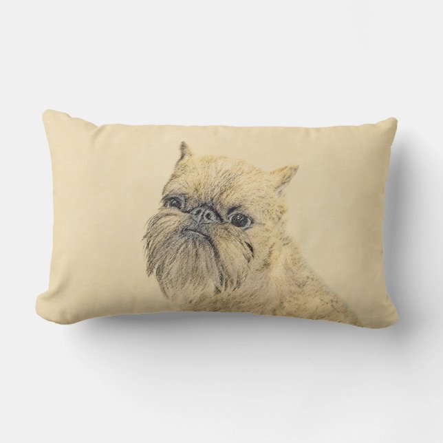 Coussin Rectangle Bruxelles Griffon Peinture - Cute Original Chien A (Recto)