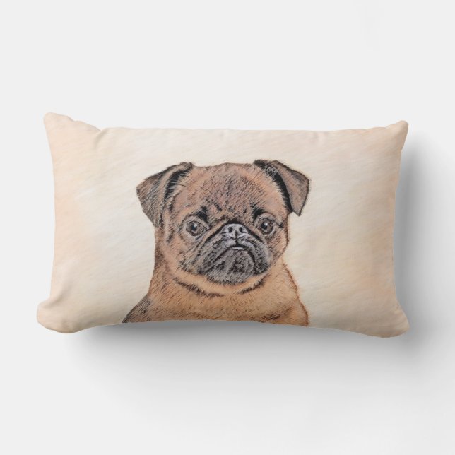 Coussin Rectangle Bruxelles Griffon Smooth Painting Original Chien A (Recto)