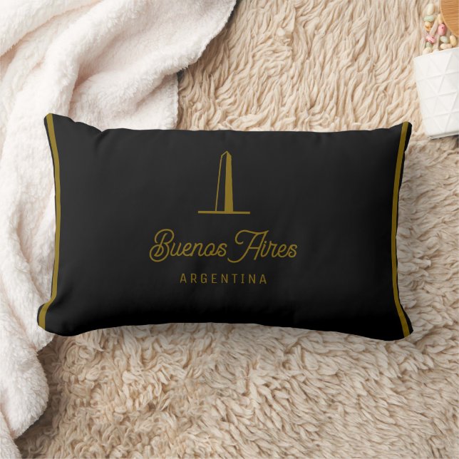 Coussin Rectangle Buenos Aires Argentina Elegant Golden Typographic  (Couverture)