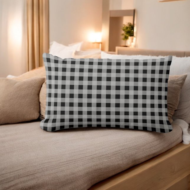 Coussin Rectangle Buffle gris noir Plaid Holiday (Créateur téléchargé)