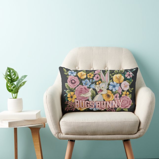 Coussin Rectangle BUGS BUNNY™ Floral Embroidery Graphic (Chaise)