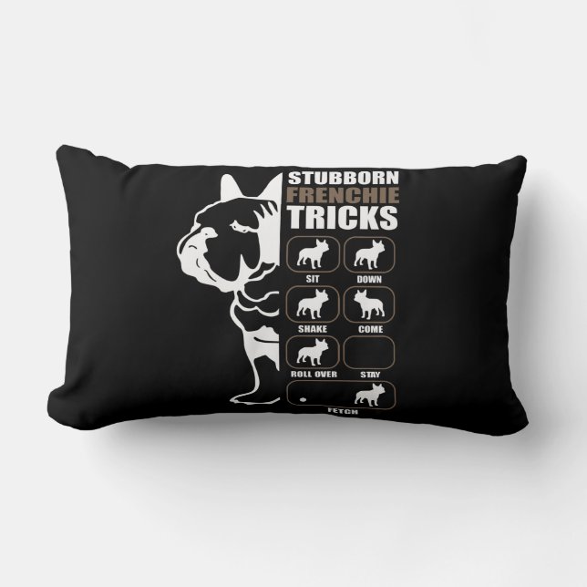 Coussin Rectangle Bulldog | Stubborn Frenchie Poison (Recto)