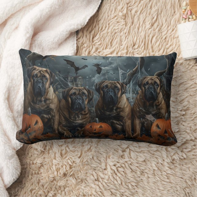 Coussin Rectangle Bullmastiff Halloween nuit chien délice (Couverture)