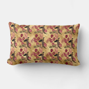 Coussin Rectangle Burgundy and Gold Leopard Series 4