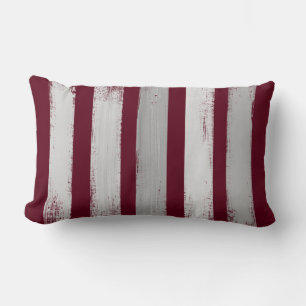 Coussin Rectangle Burgundy & Gris Brush Strike