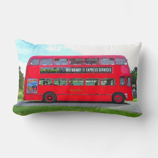 COUSSIN RECTANGLE BUS ROUGE BRITANNIQUE (Recto)