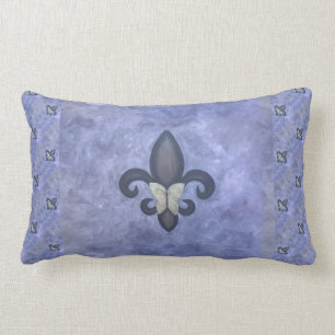 Coussin Rectangle Butterfleur Papillon Fleur de Lis