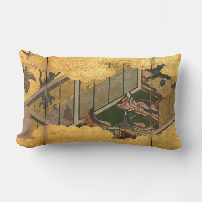 Coussin Rectangle Butterflies Scene from The Tale of Genji (Recto)