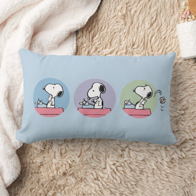 Coussin Rectangle cacahuètes | Snoopy à la machine à écrire (Couverture)