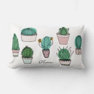 Coussin Rectangle Cactus Cactus Succulents Plantes pointés