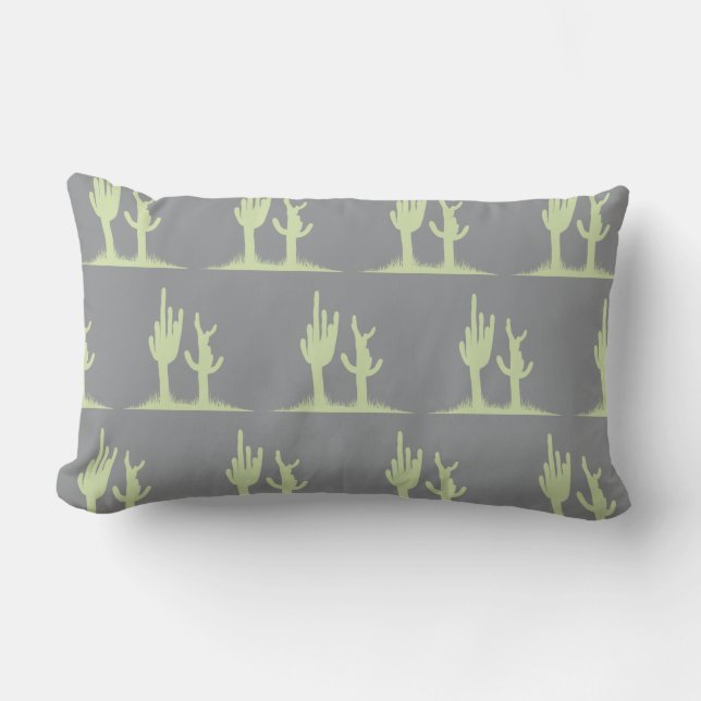 Coussin Rectangle Cactus gris menthe (Recto)