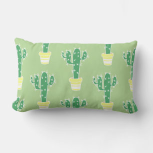 Coussin Rectangle Cactus mignons Motif Cactus pointillés