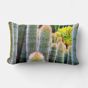 Coussin Rectangle Cactus vert flou succulent photo audacieux moderne
