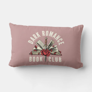 Coussin Rectangle Cadeau Club de Lecture Romance Sombre Fleur Rose