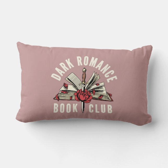 Coussin Rectangle Cadeau Club de Lecture Romance Sombre Fleur Rose (Verso)