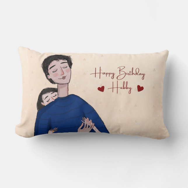 Coussin Rectangle cadeau d'anniversaire de mari (Recto)