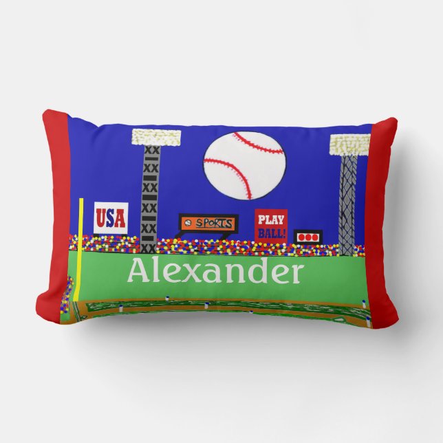 Coussin Rectangle Cadeau de carreau personnalisé par base-ball de (Recto)
