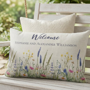 Coussin Rectangle Cadeau de Couple Prairie Fleurie Botanique