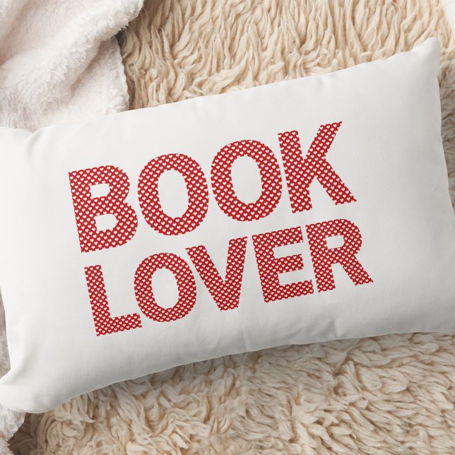 Coussin Rectangle Cadeau de lecteur de livres mignons coeurs (Créateur téléchargé)