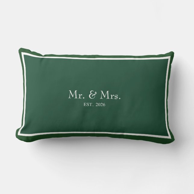 Coussin Rectangle Cadeau de mariage de M. et Mme 2026 (Recto)