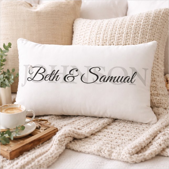 Coussin Rectangle Cadeau de mariage personnalisé pour couple (Créateur téléchargé)