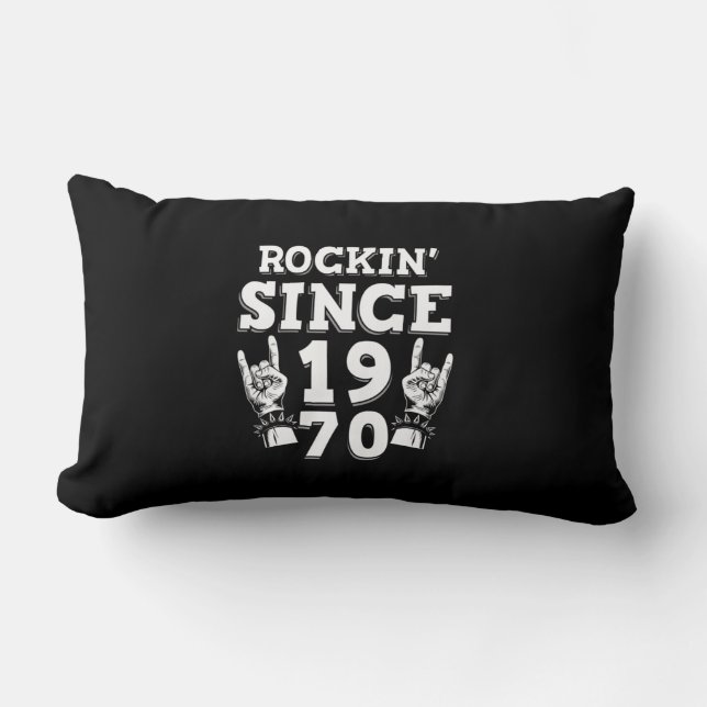 Coussin Rectangle Cadeau de Noël | Rockin depuis 1970 (Recto)