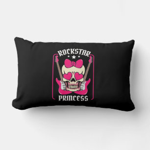 Coussin Rectangle Cadeau de Noël Rokstar Princess Skull