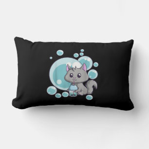 Coussin Rectangle Cadeau de thé bulle de chat   Funny Boba Tea Cats 