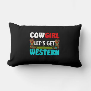 Coussin Rectangle Cadeau équestre Cowgirl Laissons l'Occident