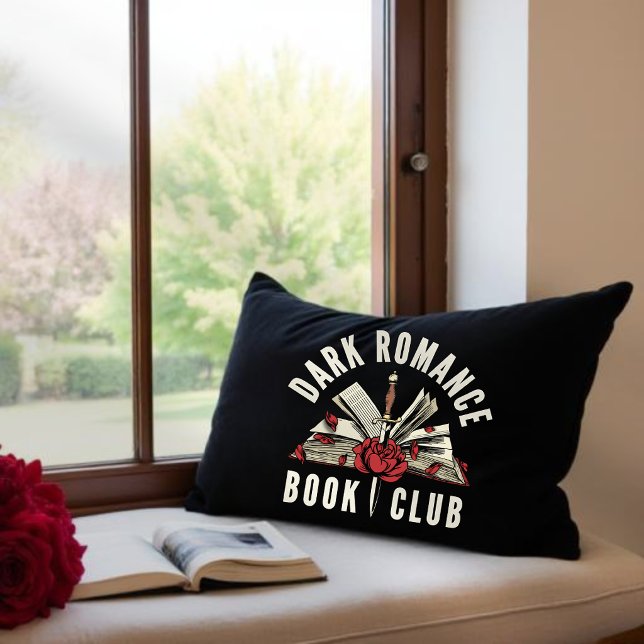 Coussin Rectangle Cadeau Floral Club de Lecture de Romans Sombres (Créateur téléchargé)