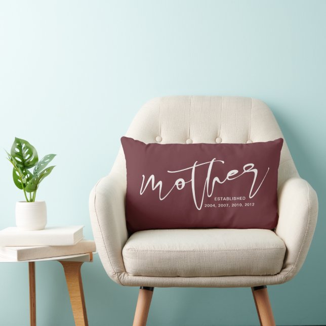 Coussin Rectangle Cadeau personnalisé de fête des mères écriture vin (Chaise)