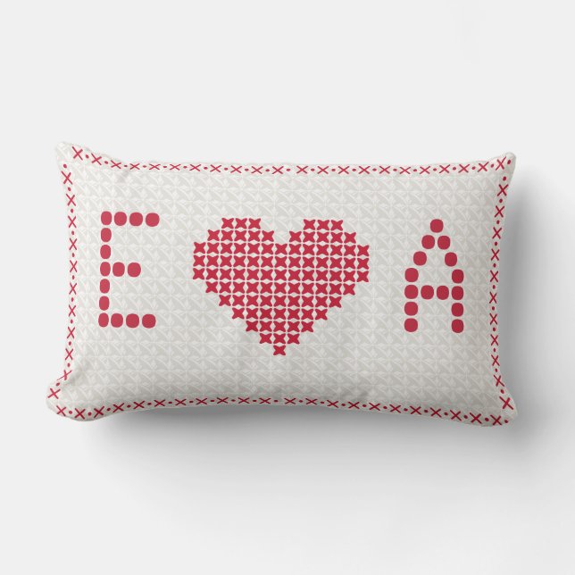 Coussin Rectangle Cadeau personnalisé de mariage et d'anniversaire d (Recto)