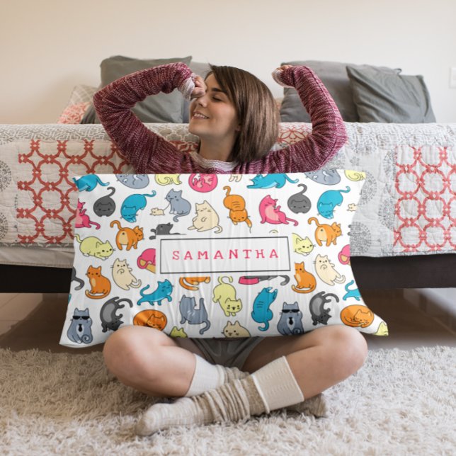 Coussin Rectangle Cadeau personnalisé pour Amoureux de les chats (Créateur téléchargé)