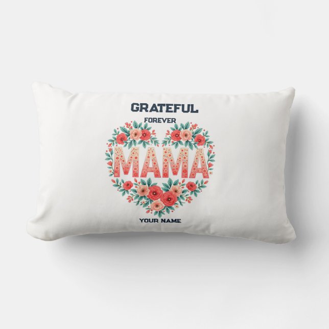 Coussin Rectangle Cadeau personnalisé pour maman | Conception de nom (Recto)