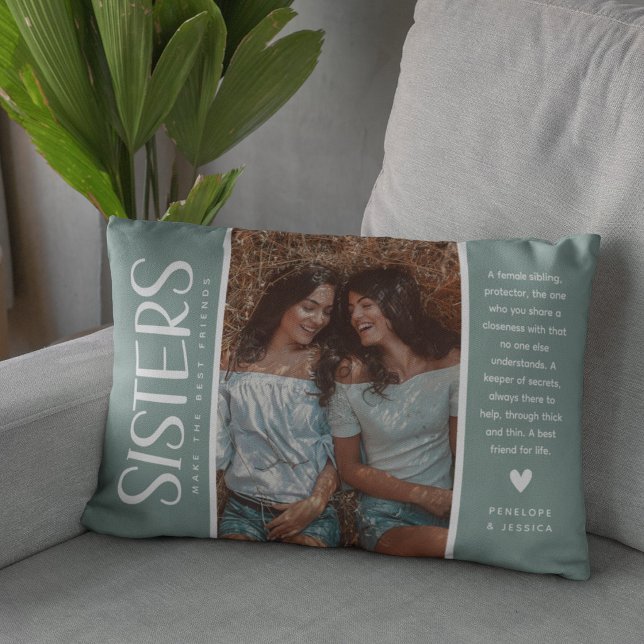 Coussin Rectangle Cadeau Photo & Citation Souvenir Douce Soeur (Créateur téléchargé)