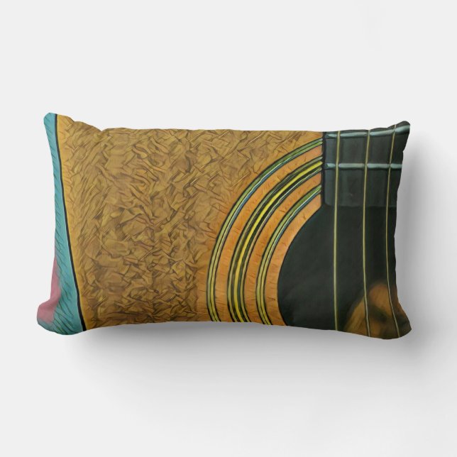Coussin Rectangle Cadeau pour musicien guitariste (Recto)
