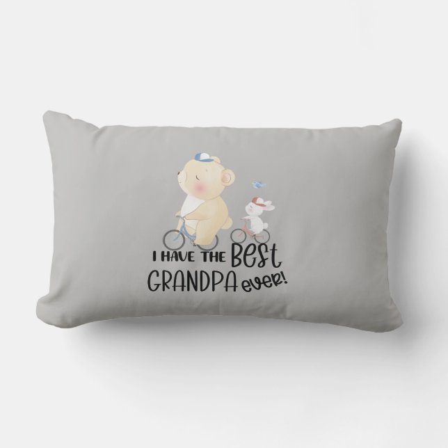 Coussin Rectangle Cadeau pour petit-fils Ours & Lapin Meilleur Grand (Recto)