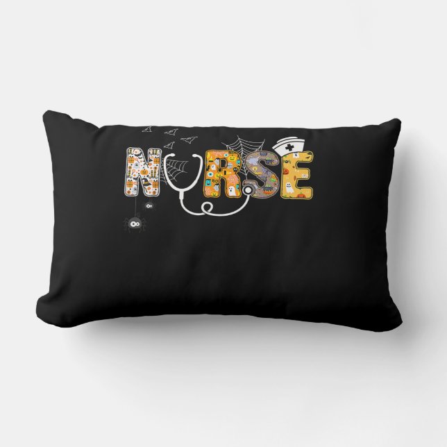 Coussin Rectangle Cadeau Spider | Infirmière d'Halloween avec araign (Recto)