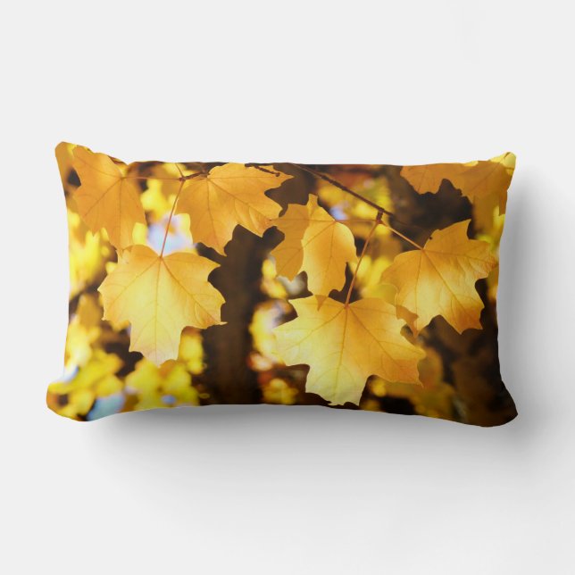 Coussin Rectangle Cadeaux de jet de feuilles d'arbre d'automne Thème (Recto)
