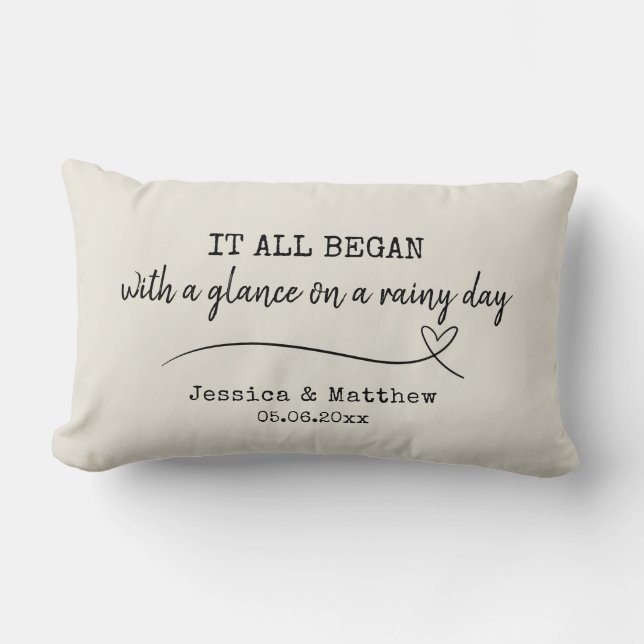Coussin Rectangle Cadeaux Personnalisés d'Anniversaire - Couple Pers (Recto)