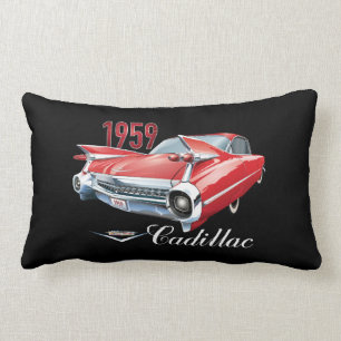 Coussin Rectangle Cadillac classique automobile rouge 1959