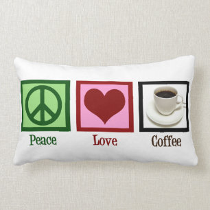 Coussin Rectangle Café d'amour de paix