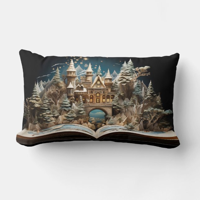 Coussin Rectangle Cahier de Noël Castle Pop-Up Wonderland (Recto)