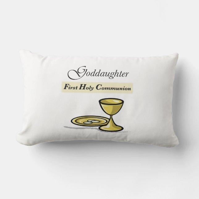 Coussin Rectangle Calice de première communion de filleule personnal (Recto)
