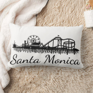 Coussin Rectangle California Père Noël Monica CA Pier Beach Ferris W
