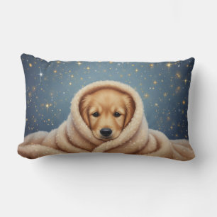 Coussin Rectangle Câlins Starlight : chiot Labrador noir dans une co