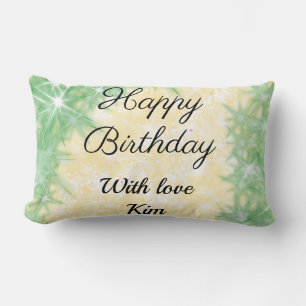 Coussin Rectangle calligraphie simple minimale joyeux anniversaire p